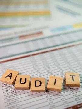 Visual data analysis in business audits insights from financial documents in Stock Photos