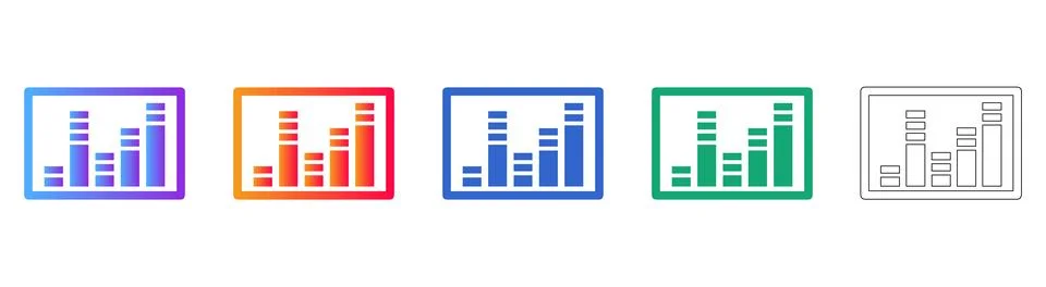 Visual Data Frequency Icon Set Stock Illustration