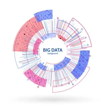 Visual data stream information. Abstract data conection structure. Futuristic Stockillustratie
