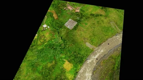 Visual description of a 3d real life model used in gis software flattening and Stock Footage 150202827
