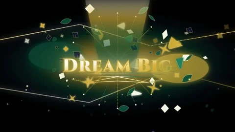 Visual design featuring the words Dream Big with abstract shapes and l Stock Footage 344641959