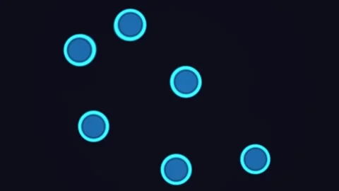 Visual design of various blue circles on a dark background Stock Footage 337968933