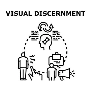 Visual discernment process for business analysis and decision making Stock Illustration