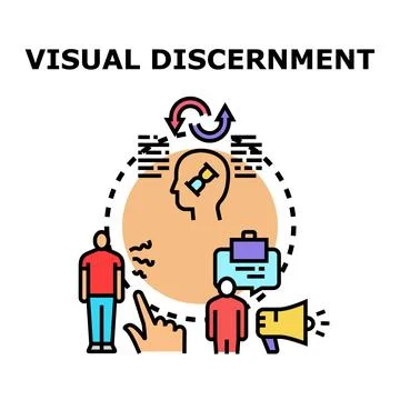 Visual discernment process for business analysis and decision making Stock Illustration