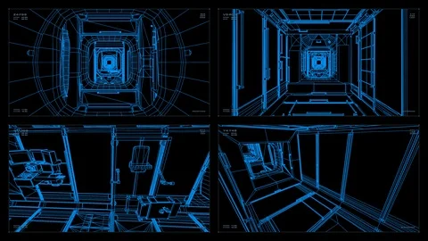 Visual display: 3D schematic flythrough of the ISS, readouts and indicators Vidéo 119786444