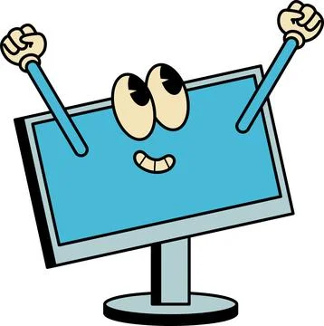 Visual Display and Digital Work Success Mascot Stock Illustration