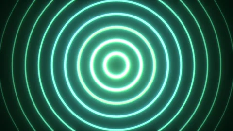 Visual display of concentric circles radiating in a mesmerizing pattern at night Stock Footage 299318603