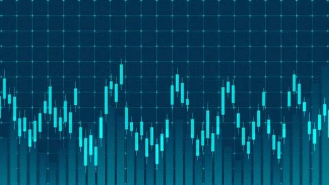 Visual display of financial data trends over time in blue color on a grid 스톡 일러스트