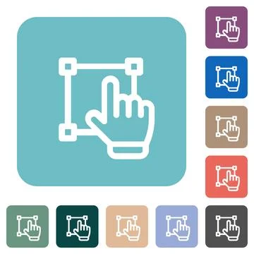 Visual editing outline rounded square flat icons Stock Illustration