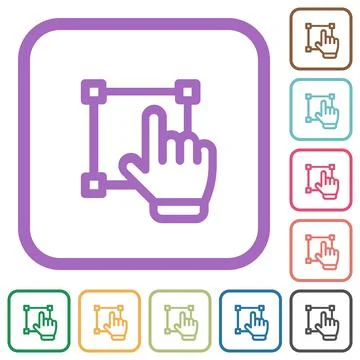 Visual editing outline simple icons Illustrazione stock