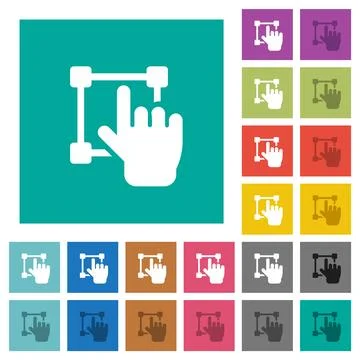 Visual editing solid square flat multi colored icons Stock Illustration
