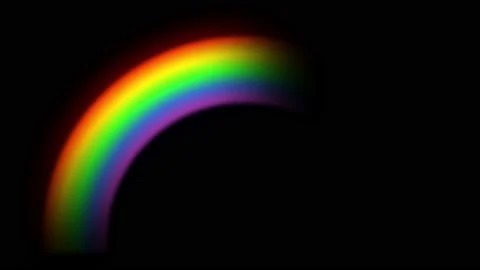 Visual effect of the appearance of a rainbow on a black background layer to Stock Footage 210912781