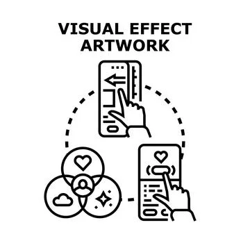 Visual effect artwork concept for creative digital design Stock Illustration