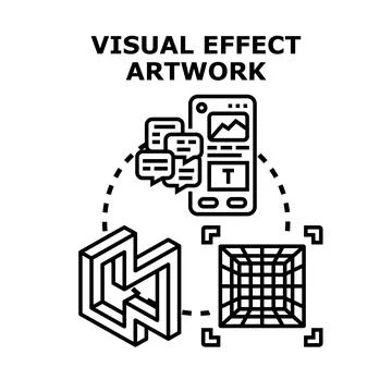 Visual effect artwork creating augmented reality experience Illustrazione stock
