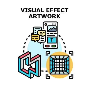 Visual effect artwork creating augmented reality experience Illustrazione stock