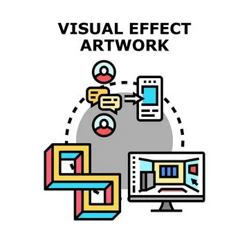 Visual effect artwork creating immersive virtual reality experience Stock Illustration