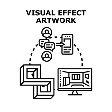 Visual effect artwork creating immersive virtual reality experience Stock Illustration