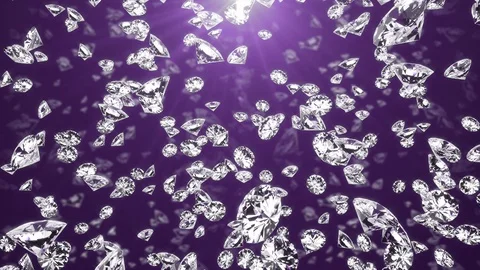 Visual effect. crystals glittering in rays of light fall on a purple background Stock Footage 129281084