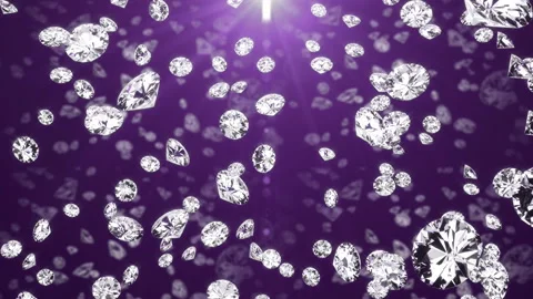 Visual effect. crystals glittering in rays of light fall on a purple background Video stock 142716228