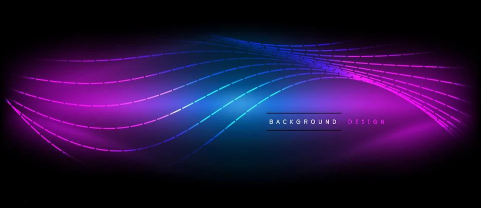 A visual effect lighting in purple and electric blue on a dark background Illustrazione stock