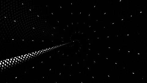 Visual effect of moving through a spiral tunnel with lights Stock Footage 339366225