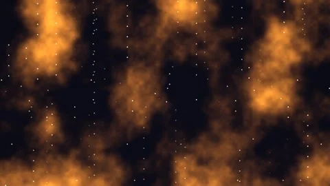 Visual effect of orange clouds with stars in dark night sky Stock Footage 338194739