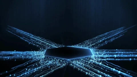 Visual effect podium for Bitcoin digital cryptocurrency intro. Broadcast design Stock Footage 336442507