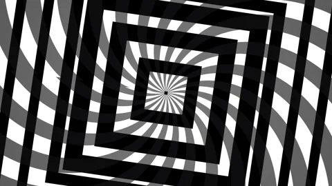 Visual effect of swirling black and white geometric shapes Stock Footage 339372539