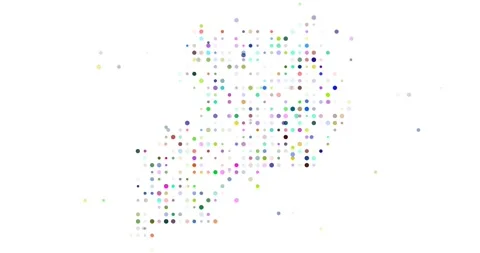 Visual Effect Video Circles Soaring to Create Uganda Map Stock Footage 315602478