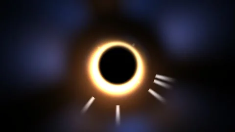 Visual effects of a black hole with glowing rings and Stock Footage 340334156