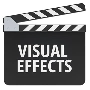Visual Effects concept with film clapperboard. 3D rendering Stock Illustration