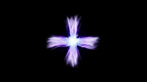 Visual effects, VFX, cross particles on black background 3D animation. Use Stock Footage 274345008