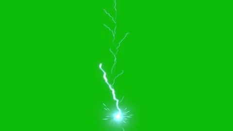 Visual effects, VFX, thunder strikes , electric energy on green screen 3D Stock Footage 255610330