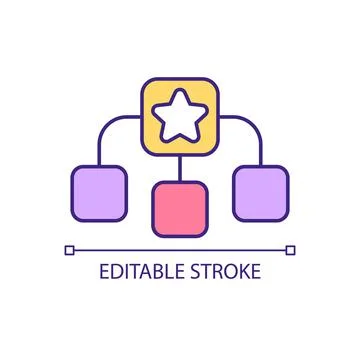 Visual elements hierarchy in web design RGB color icon Illustrazione stock