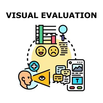 Visual evaluation assessing user experience feedback process Stock Illustration