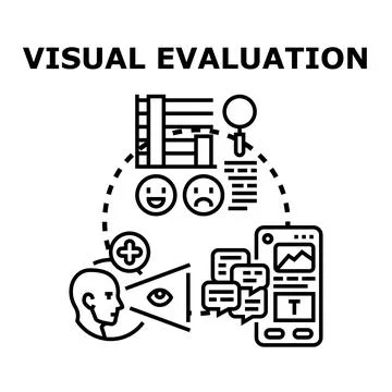 Visual evaluation assessing user experience feedback process Stock Illustration