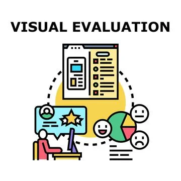 Visual evaluation process analyzing website and app user experience Illustrazione stock