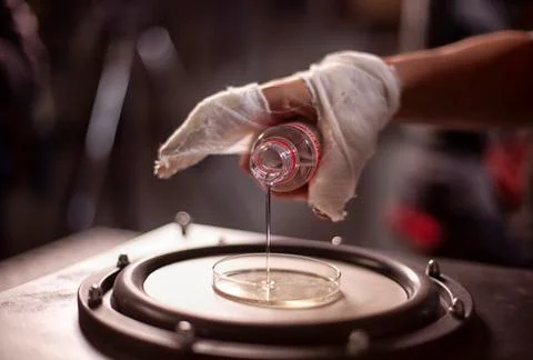 Visual experiments in physics and chemistry from the school curriculum Stock Photos