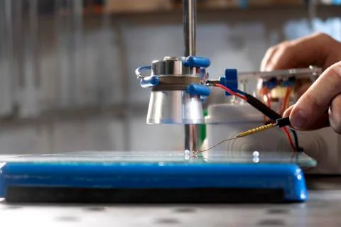 Visual experiments in physics and chemistry from the school curriculum Stock Photos