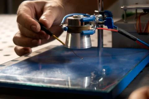 Visual experiments in physics and chemistry from the school curriculum Stock Photos