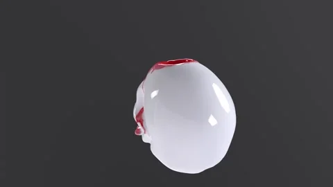 Visual exploration of a bloodied skull on a black background Stock-Footage 283233151