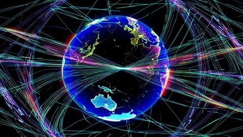 Visual exploration of Earth's magnetic field and energy flows in a stunning grap Stock Footage 297470319