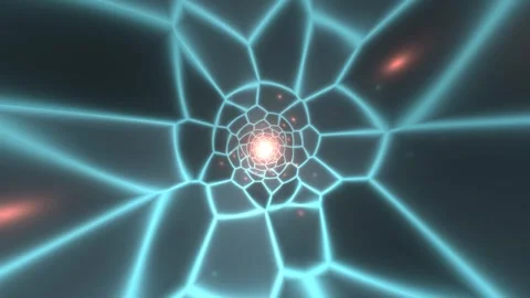Visual exploration of a glowing network structure in motion Stock Footage 338323136