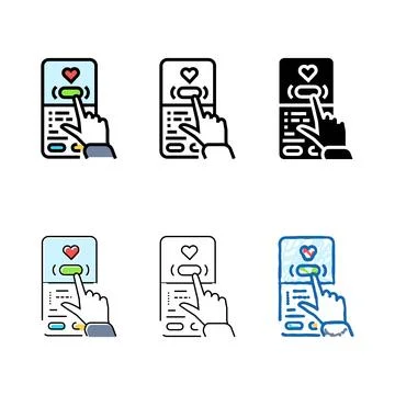 Visual feedback clean ux ui design color icon vector 스톡 일러스트
