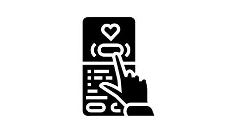 Visual feedback ux ui design glyph icon animation Stock Footage 326150211