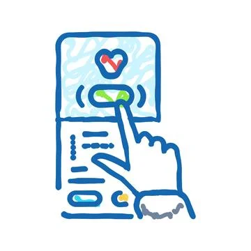 Visual feedback ux ui design icon doodle illustration Stock Illustration