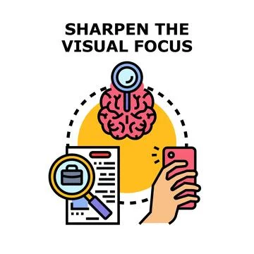 Visual focus process for sharp analysis and data Stock Illustration