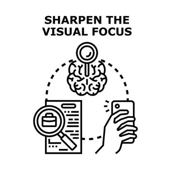 Visual focus process for sharp analysis and data Stock Illustration