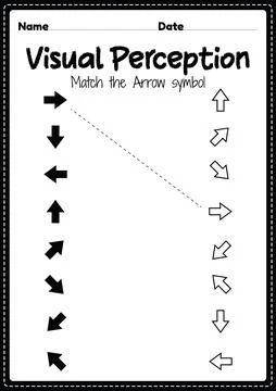 Visual form constancy perceptual skills activity of occupation therapy arrow  Stock Illustration