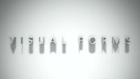 Visual forms 3D title animation white text on a white background Stock Footage 299746920